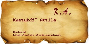 Kmetykó Attila névjegykártya